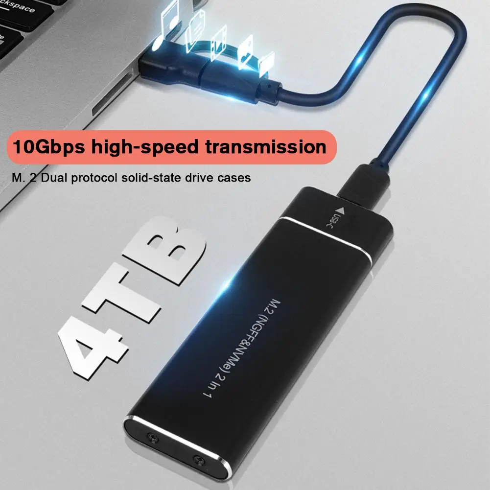 Фото Однопротокольный USB 3.1 10G M.2 Твердотельный накопитель с двумя протоколами M2 Корпус жесткого диска для ноутбука Внешние аксессуары №5