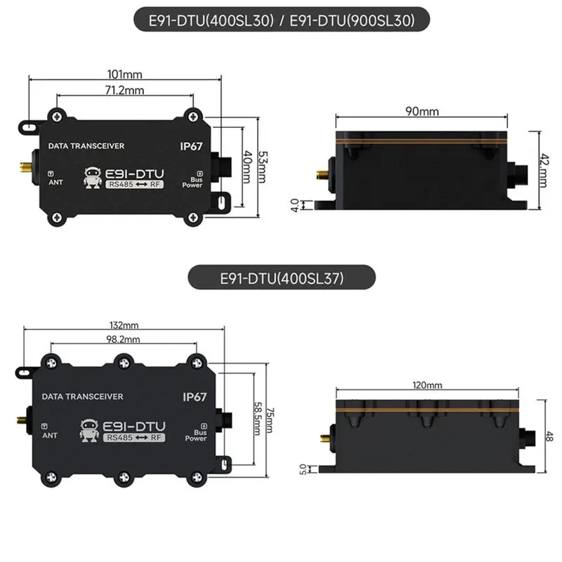 Беспроводной передатчик данных Lora E91-DTU 850-930 МГц RS485, водонепроницаемый IP67 (art.: 3920dbca97595) - 3920dbca97595