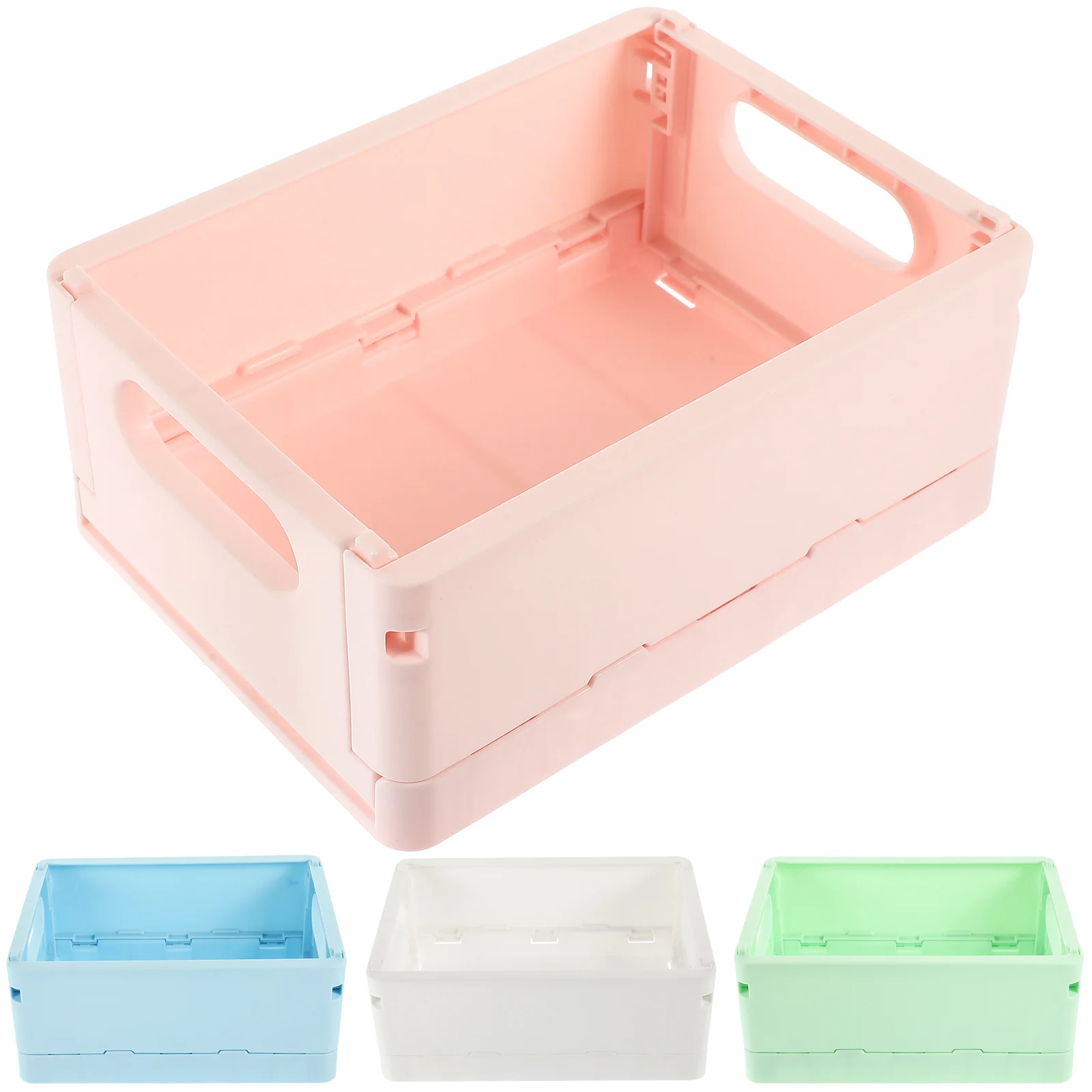 

4 Pcs Plastic Basket Collapsible Crate Storage Baskets Hamper Small Bins Milk Organizing Stackable Crates