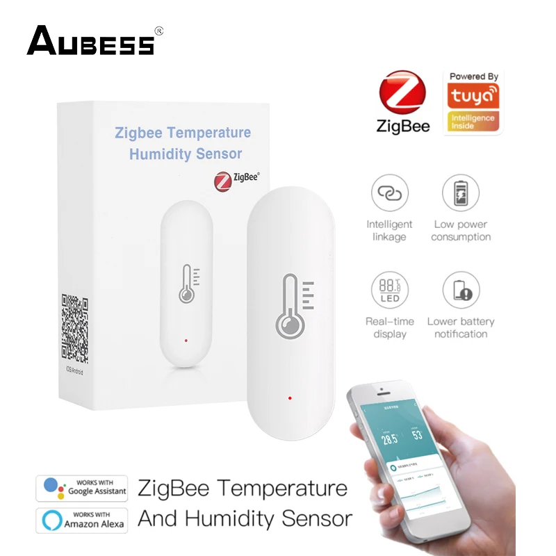 

Newest Tuya Smart Wifi ZigBee Temperature And Humidity Sensor Indoor Hygrometer Controller Monitoring For Alexa Google Home 2022