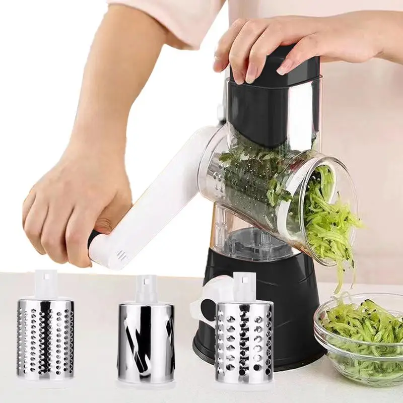

Rotary Cheese Grater 3-in-1 Grater Slicer For Effortless Shredding Vegetables Portable Vegetables Cutters Rotary Cheese Grater