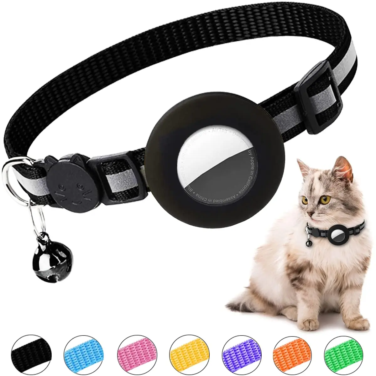 1Piece For Apple Airtag Case Dog Cat Bell Collar GPS Finder Luminous Protective Case For Apple Air Tag Tracker Case Pet Supplier