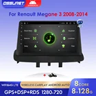 Автомобильный мультимедийный радиоплеер для Renault Megane 3 Fluence Android 10, Навигация BT WIFI Видео Стерео SWC рамка 4G LTE камера DVR