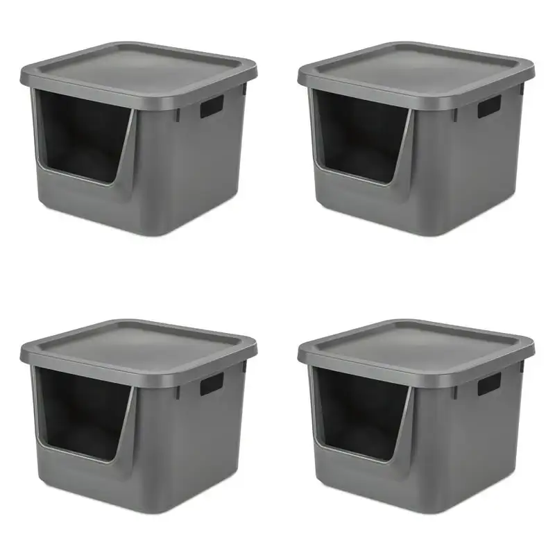

Stacking Bin Plastic, Gray Flannel, Set of 4