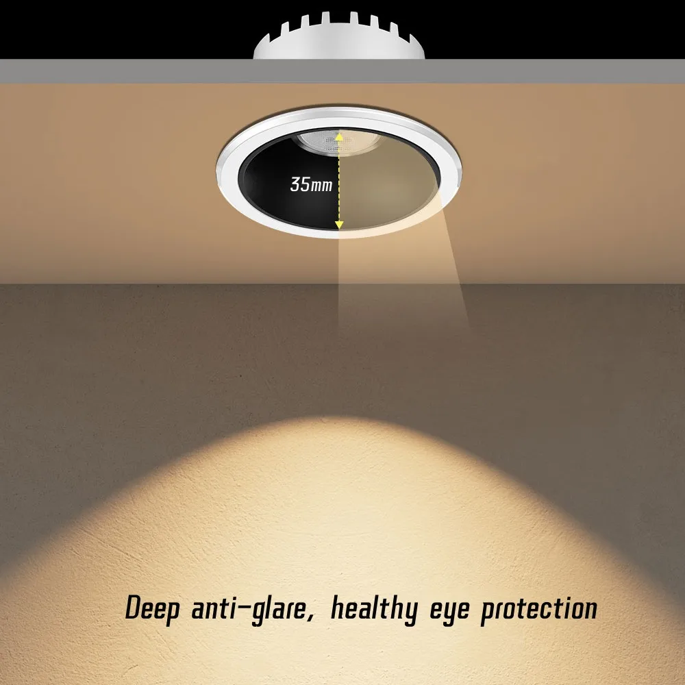 Встраиваемый потолочный светильник с антибликовым покрытием COB 18 Вт 24