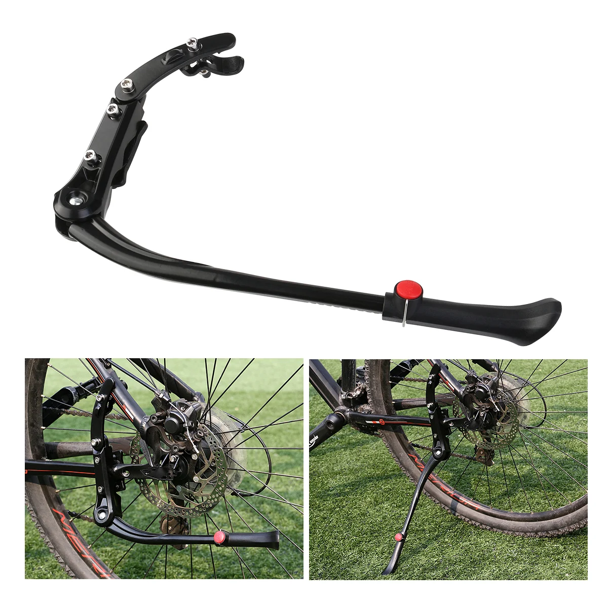 

Aluminum Alloy Mountain Kickstand Adjustable Cycling Sturdy Kick Stand Mount for MTB ( Black )