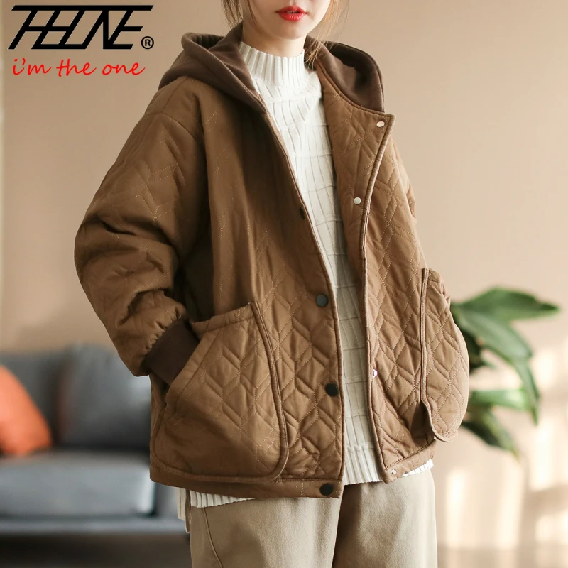 Женская куртка пальто парки для женщин зима 2023 винтажная Повседневная Толстая