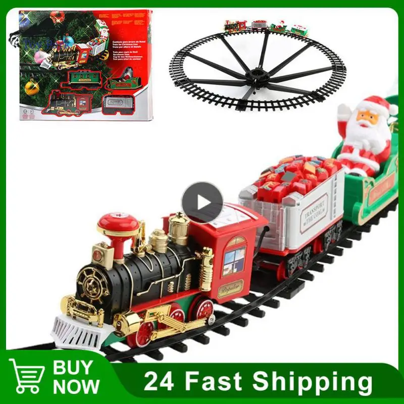 

Christmas Electric Train Mini Santa Claus Railcar Creative Christmas Tree Xmas Decor Kids Toys Gifts Train Set