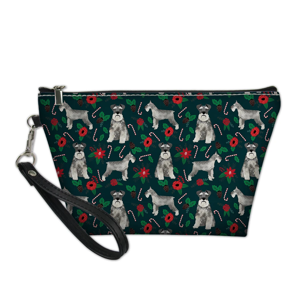 Schnauzer Pattern High Quality Cosmetic Bag Bathroom Travel Zipper Washing Bag Lightweight Women Reusable Neceser