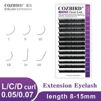 cozbird eyelash extension faux mink lashes individual classic matte black soft natural hair to hair lash supplies 0 07 c d lc l