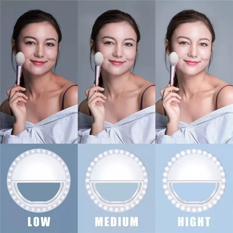 

New LED Ring Flash Selfie Light Portable Phone LEDS Selfie Lamp Luminous Ring Clip For Smart phone live