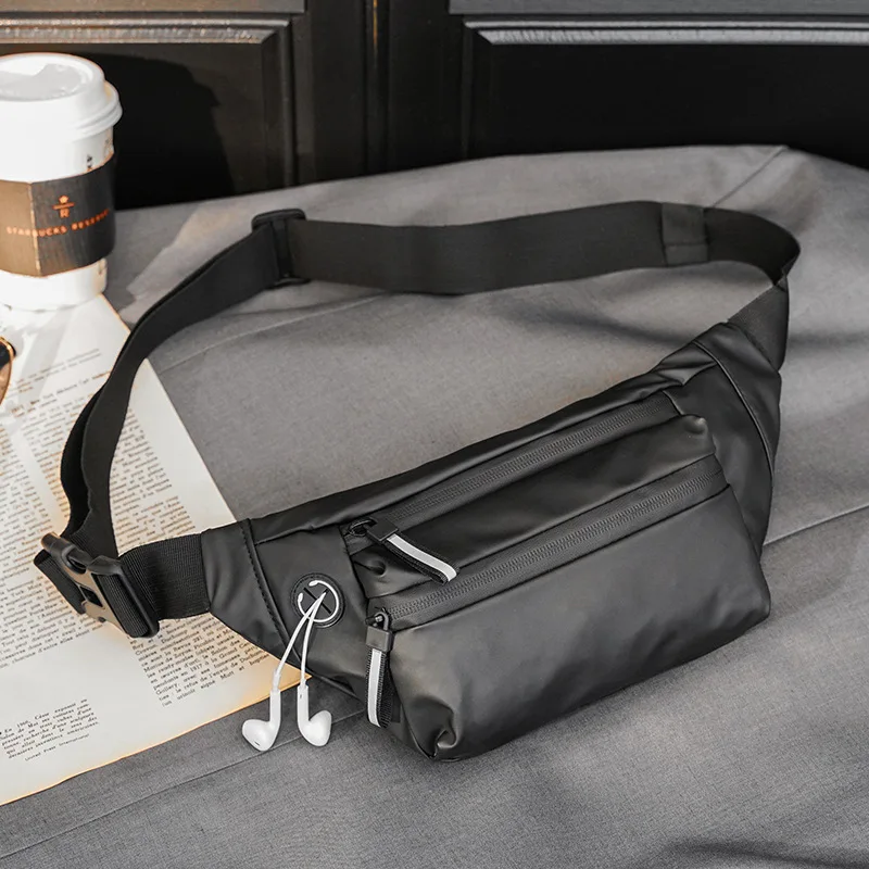 

2023 Korean Fashion Satchel Simple Casual Trend Chest Bag Riding Back Satchel Mobile Phone Bag For Men