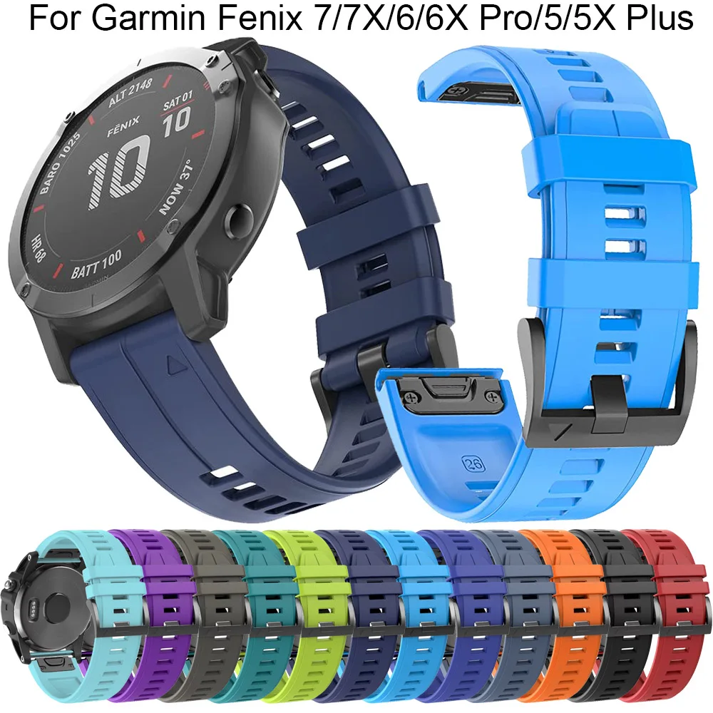 

Ремешок силиконовый для смарт-часов Garmin Fenix 6 6X Pro 5 5X Plus 3HR 7X 7 Mk1