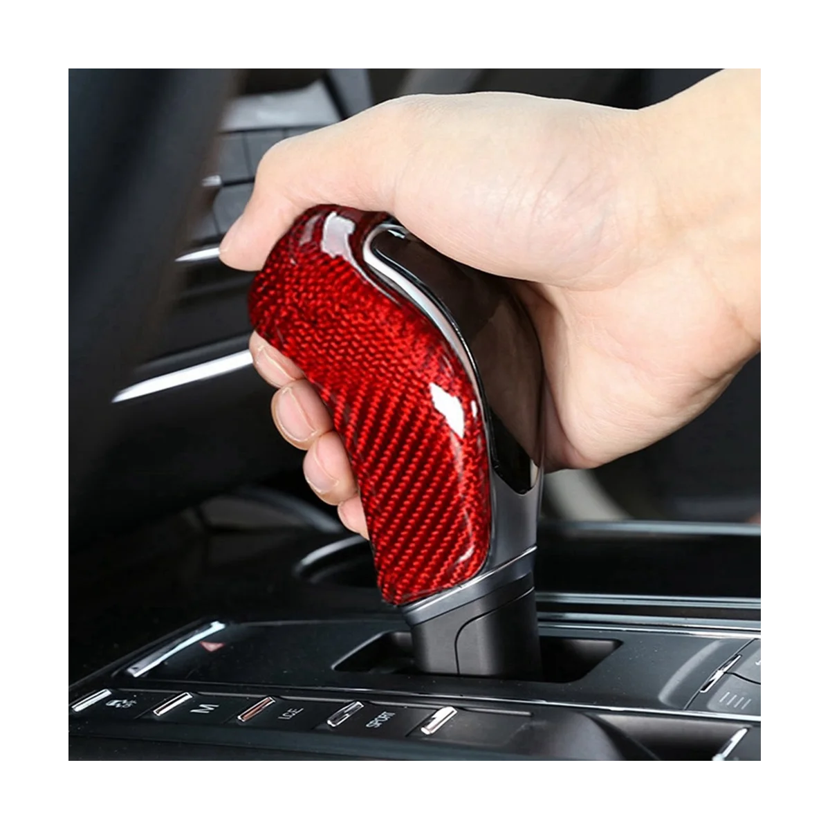 Красная крышка рычага переключения передач из углеродного волокна для Quattroporte/