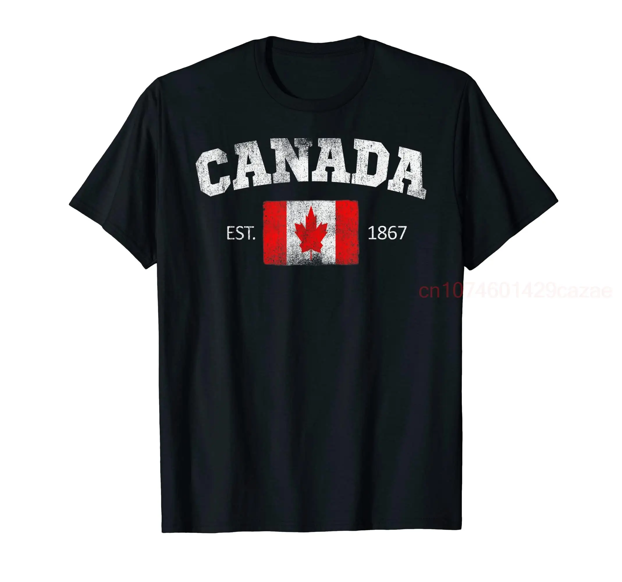 

100% Cotton Vintage CANADA Independence Day Flag Est 1867 Souvenir T-Shirt Gift Hip Hop MEN WOMEN UNISEX T Shirts