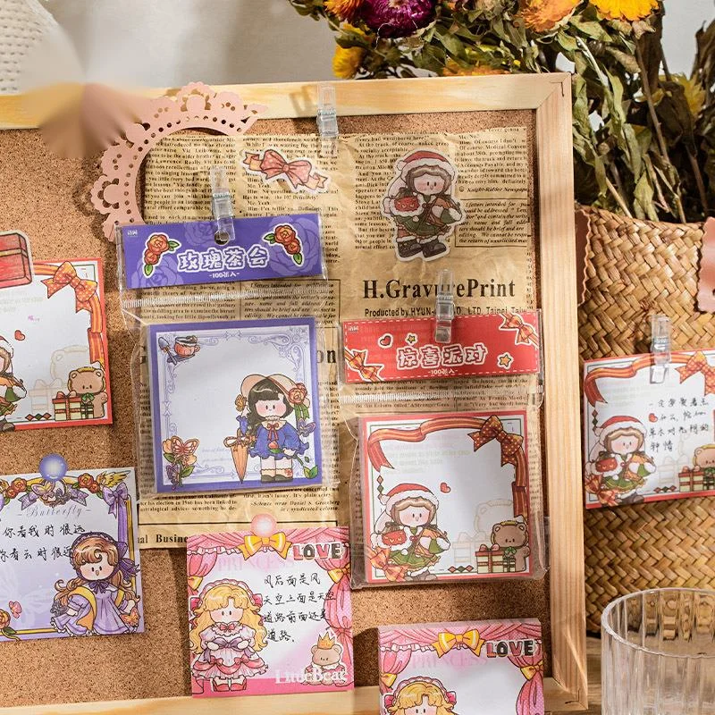 

100 листов, приятный материал для блокнота в Корейском стиле