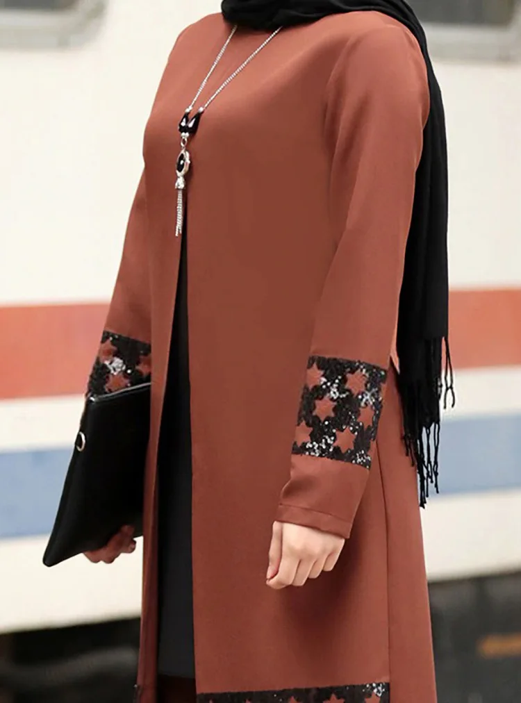 Muslim Women's Middle East New Style Suit Dubai Abaya 2-Piece Muslim Costume Southeast Asian Costume Moroccan Caftan Woman Robe