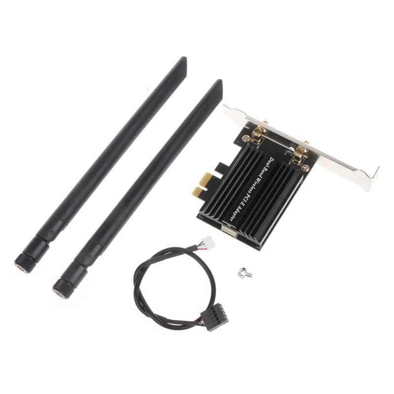 

PCI Express Desktop WiFi 6E Adapter AX210 BT 5.2 Wireless Gigabit Network Card 2.4G/5G Dual Band 802.11ax + WiFi Antenna