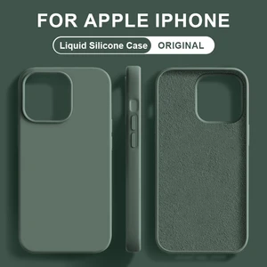Оригинальный чехол из жидкого силикона для Apple iPhone 15 14 13 11 12 Pro Max Mini X XS MAX XR 14 7 8 Plus SE, чехол, аксессуары для телефона