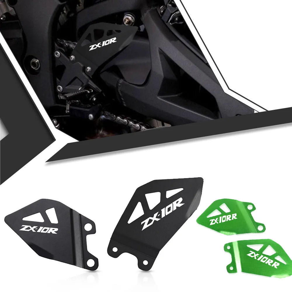 

For KAWASAKI ZX10R ZX10RR 2011-2020 2019 Foot Peg Heel Plates Guard ZX-10R ZX-10RR Motorcycle Footrest Hanger Pedal Protector