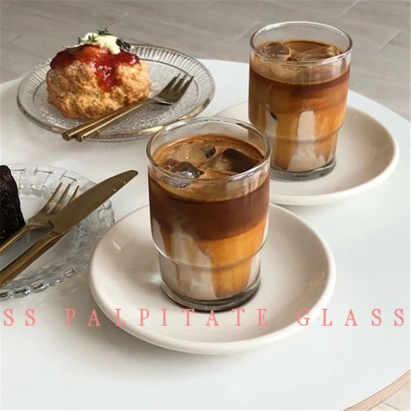 

PALPITATE Ins Small Transparent Glass Cup Wedding Drinking Milk Tea Coffee Cup Whiskey Wine GlassDecoration Kitchen Accessories