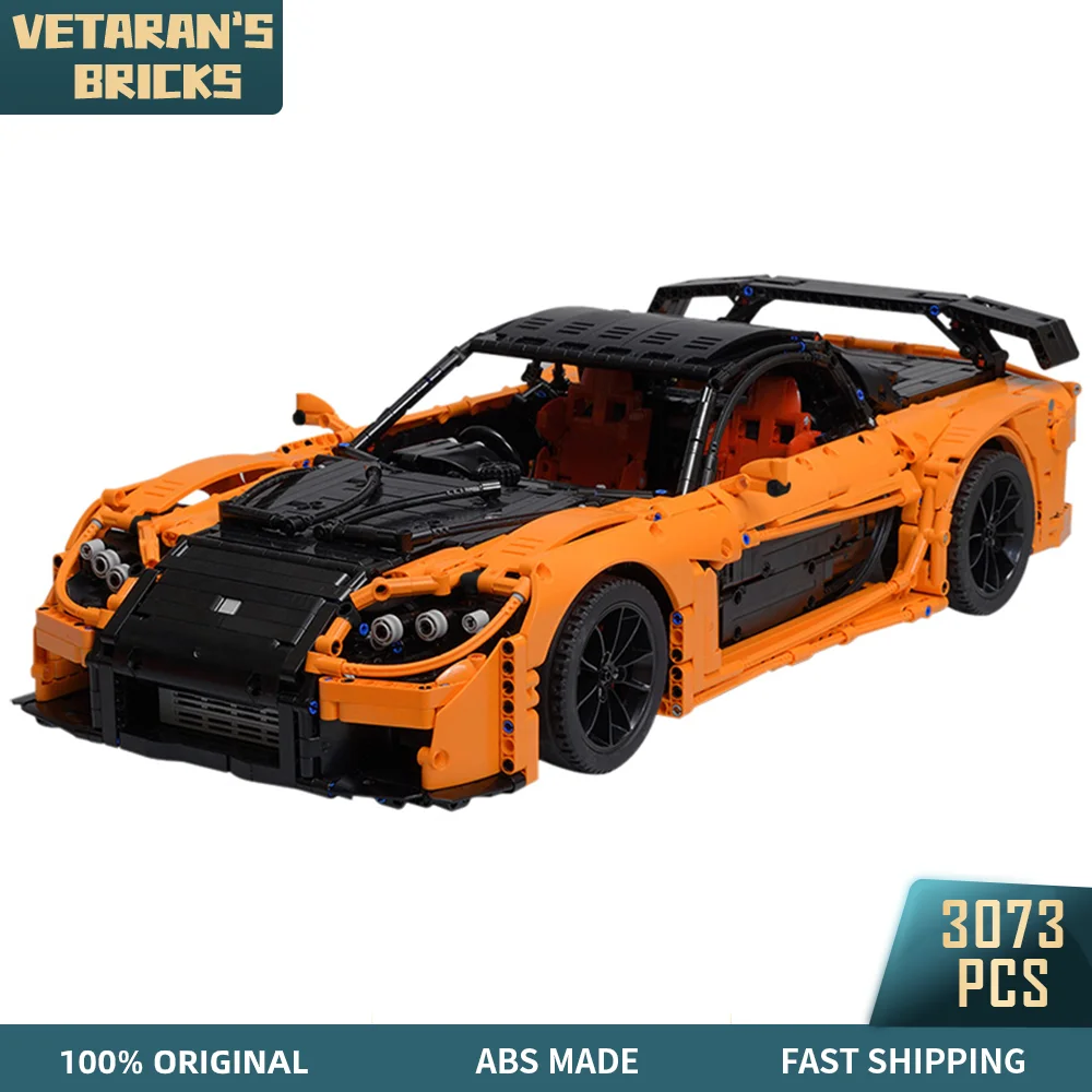 

Гоночный автомобиль MOC RX-7, модель поворотного двигателя автомобиля, строительные блоки, наборы строительных игрушек для мальчиков, подарок ...