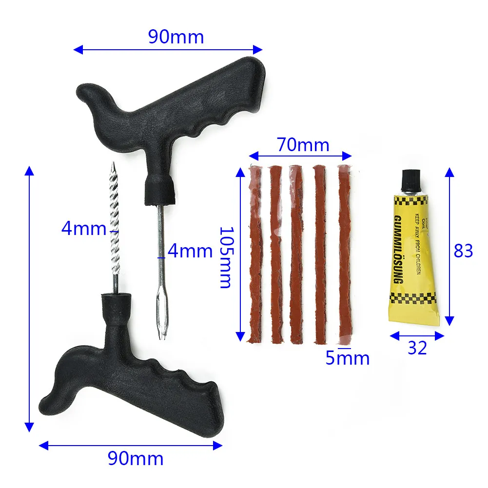 

Plug Tyre Repairing Kit Puncture With glue Fix Tool Needle RV Trailers