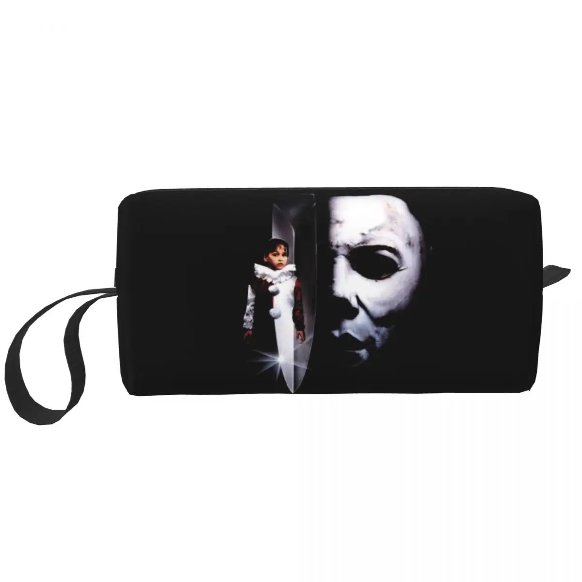 

Custom The Revenge Of Michael Myers Toiletry Bag Halloween Horror Movie Makeup Cosmetic Organizer Beauty Storage Dopp Kit Case