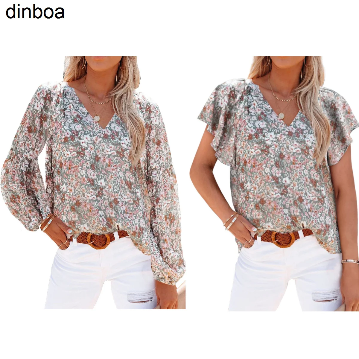 

2023 Custom Fashion Womens Summer Tops Wrap v Neck Blouse Casual Short Sleeve Shirts