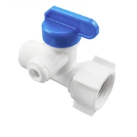 10 pcs reverse osmosis tee plastic ball valve 14 38 hose quick coupling 12 male 3 way faucet water purifier tap connector