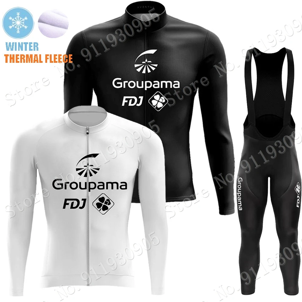 

2022 Team FDJ France Tour Cycling Jersey Set Long Sleeve Winter Clothing Road Bike Suit Pants Bib MTB Wear Ropa Cicismo