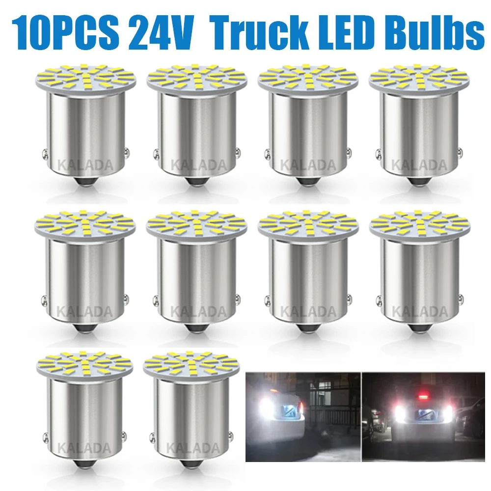 

10 шт. 1156 BA15S 1157 BAY15D светодиодные лампы 22SMD 3014 Canbus автомобильный фонарь грузовика тормозной задний парковочный фонарь указатели поворота белый 12 В 24 В