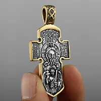 316l stainless steel mens necklace catholic believer cross hip hop fashion christian faith pendant gift jewelry wholesale