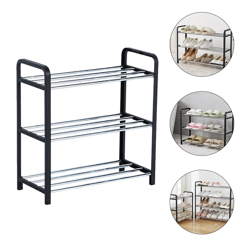 

Shoe Rack Free Storage Standing Shelf Organizer Freestanding Cabinet Racks Entryway Steel Stan Bathroom Stackable Multilayer