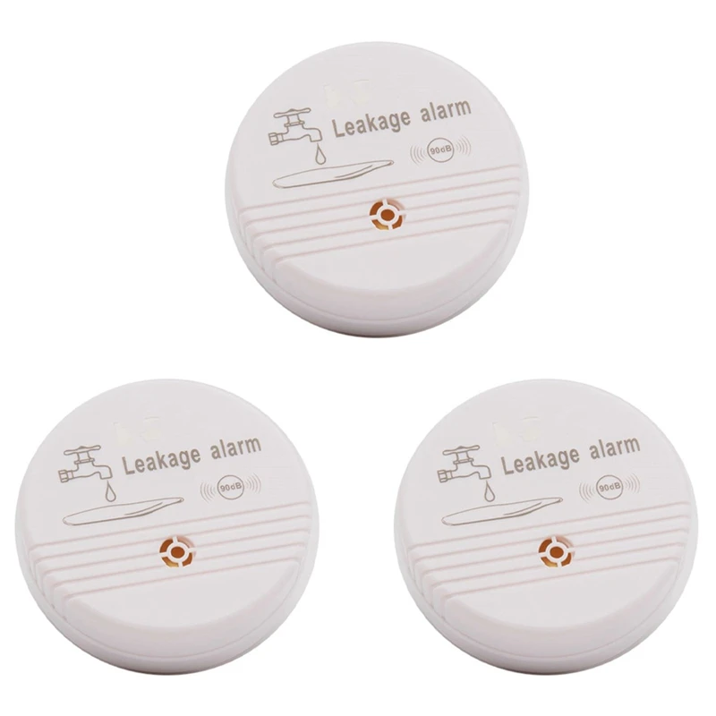 

3X Water Overflow Leakage Alarm Sensor Detector 90DB Water Level Alarm Leak Flood Detection Home Security Alarm System