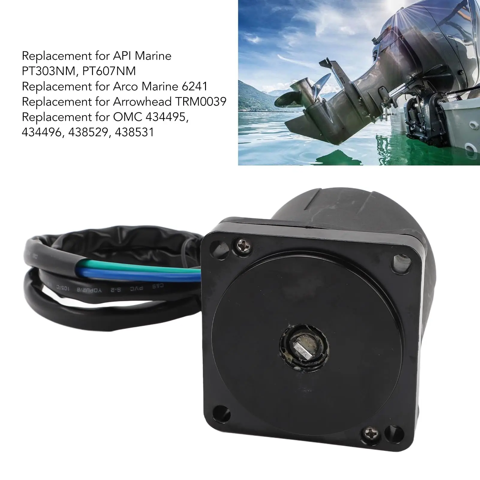Двигатель наклона совместимый с подвесным мотором OMC Evinrude Johnson 2-Wire 50HP-225HP 434495 434496