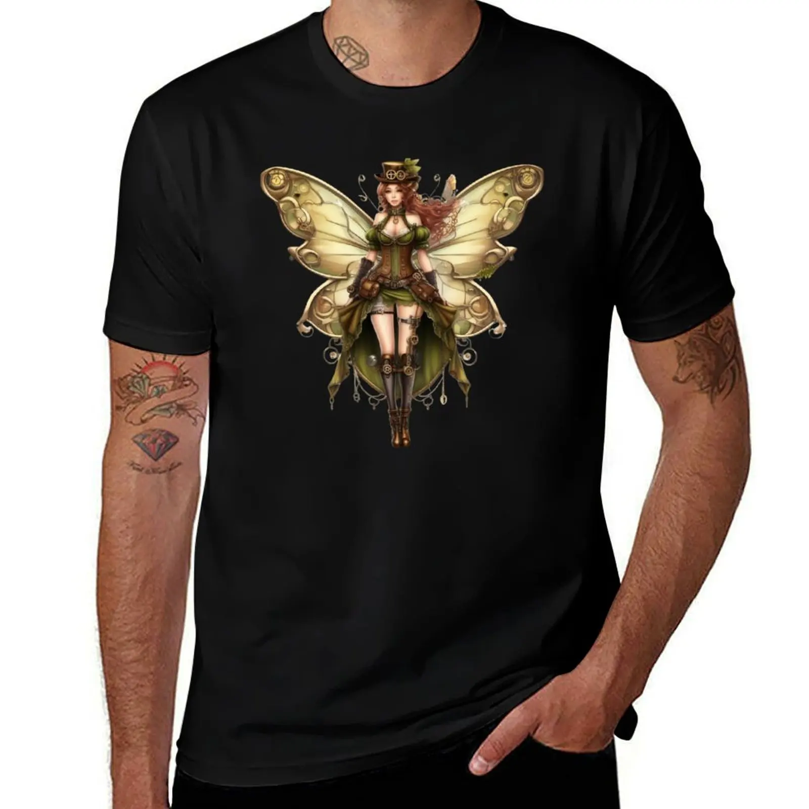 Фото Футболка Steampunk Fairy, базовая повседневная одежда, топ с короткими рукавами №1
