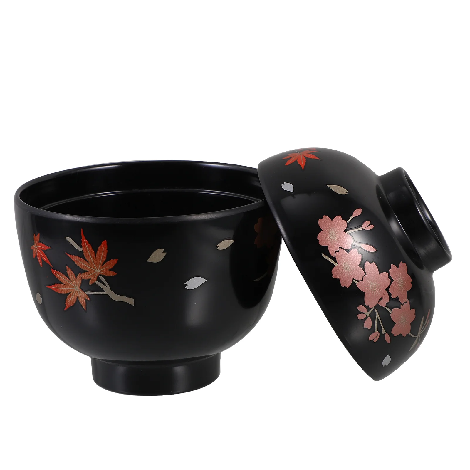 

Rice Bowls Japanese Restaurant Soup Multifunction Covered Lidded Melamine Convenient Rices Kitchen