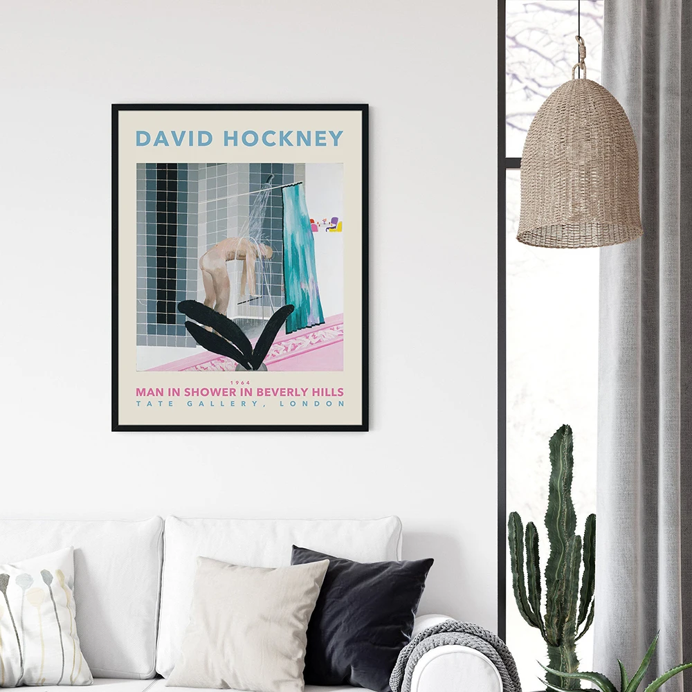 Ретро абстрактные настенные картины Дэвид хокни человек в душе выставочные