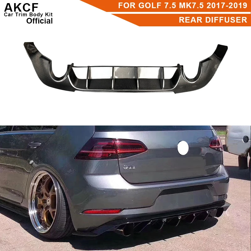 

Задний диффузор из углеродного волокна для Volkswagen Golf 7,5 GTI MK7.5 2017-2019 FRP, сплиттер заднего бампера, диффузор для губ, крышка, комплект отделки куз...