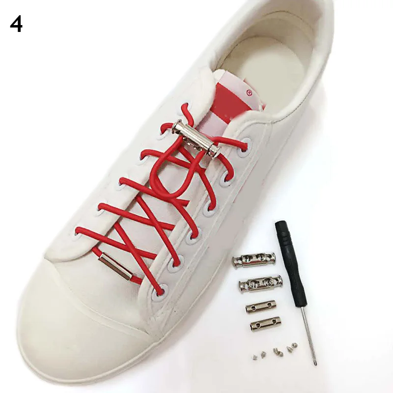 

Elastic Laces Sneakers Spring Lock Shoelaces Without Ties Kids Adult Quick Shoe Laces Rubber Bands Round No Tie Shoeace Shoes