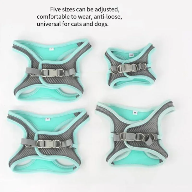 Дышащая шлейка-поводок для маленьких собак регулируемый светоотражающий