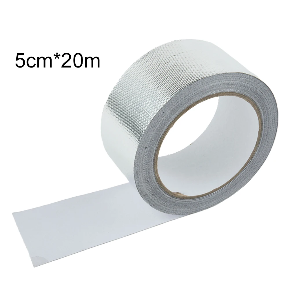 

Silver Exhaust Heat Wrap Manifold Downpipe High Temp Bandage Tape 20M*5cm Car Tape Plastic & Rubber Care Car Accessories