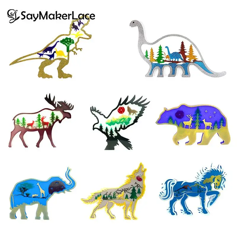 

1PCS Leopard Horse Table Epoxy Resin Mold DIY Mirror Jumping Leopard Table Leopard Statue Table Decoration Silicone Mold