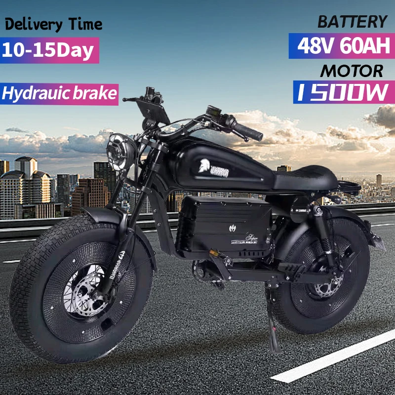 ZPW черный воин 1500 Вт мотоциклы 48 в 60 ач электровелосипед для взрослых дорожный