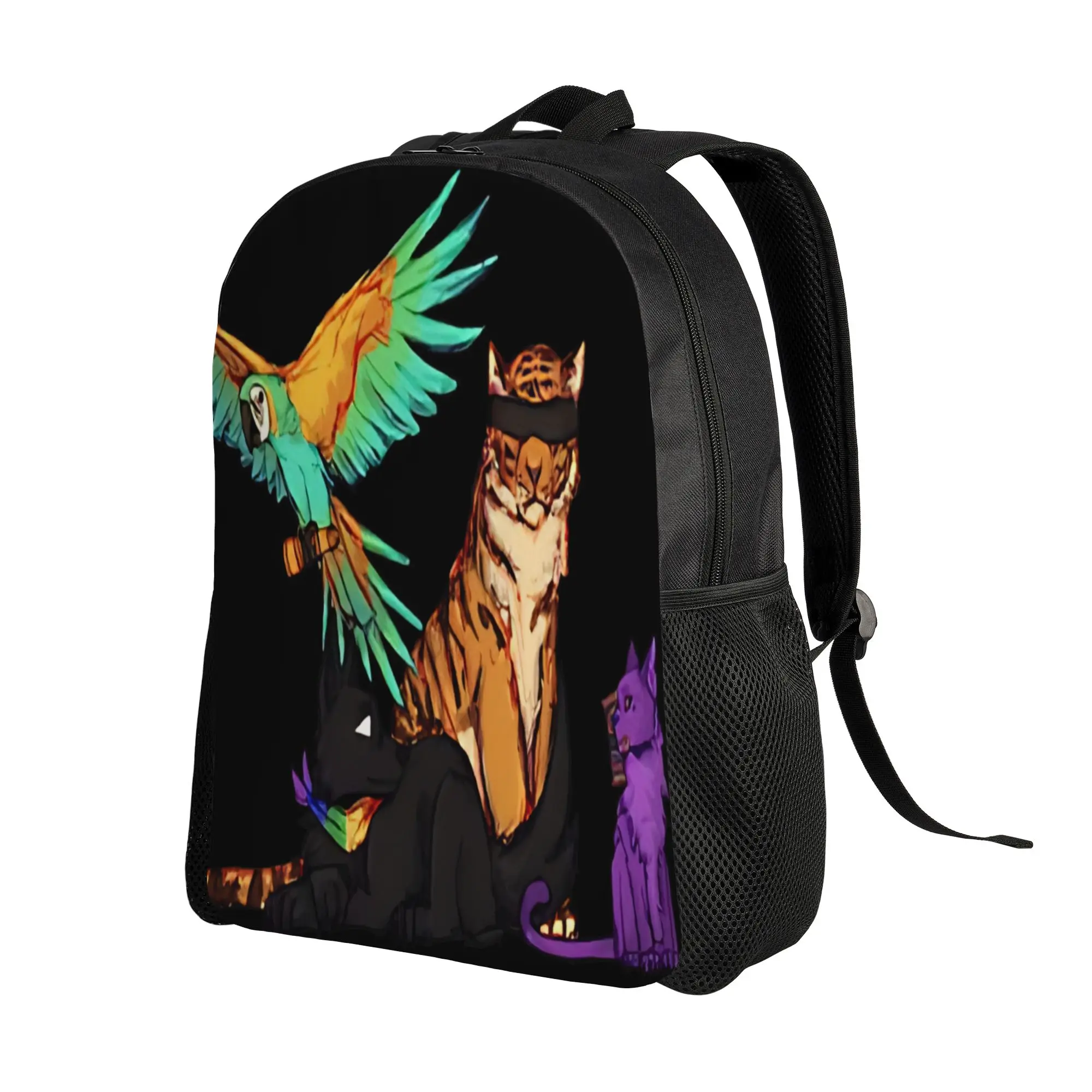 Фото Рюкзак Wemmbu FlameFrags ParrotX2 Animals Cool для студентов и бизнеса, унисекс, для игр SMP, для мужчин и женщин, для ноутбука, холщовый №2