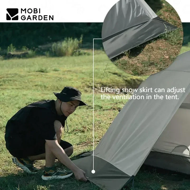 Фото Mobi Garden CM PLUS Уличная портативная палатка для кемпинга Водонепроницаемая четырехсезонная палатка PU4000 мм со снежной юбкой для путешествий Alpine Desert Snow №3