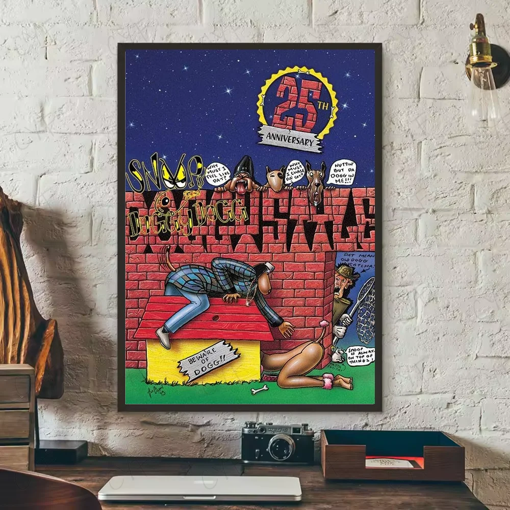 Рэпер S-Snoop D-Dogg постер HD искусство липкая стена водонепроницаемый дом гостиная