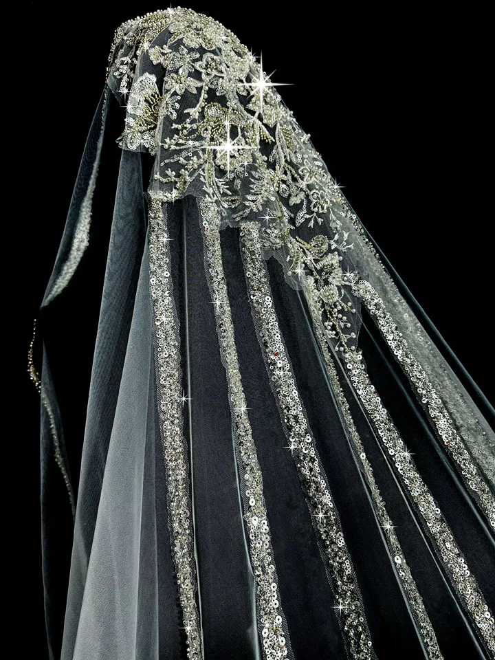 Фото Свадебная фата Mantilla, изысканная фата для невесты в стиле 