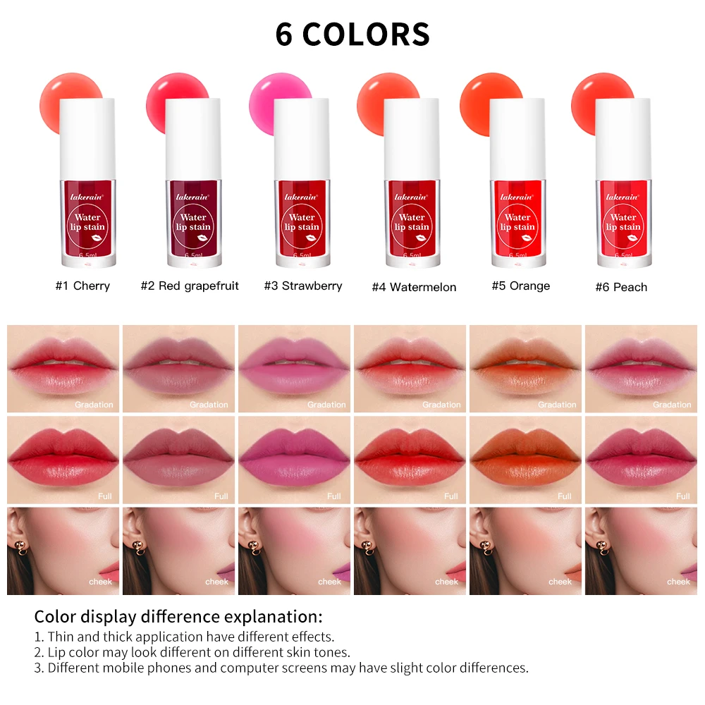 Вода пятно для губ увлажняющая глазурь долговечные чернила водостойкая жидкая